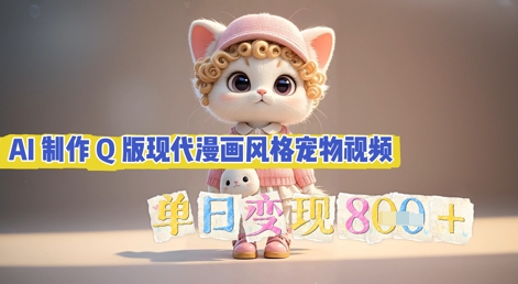 AI制作Q版现代漫画风格宠物视频,单日变现几张-轻创终点站